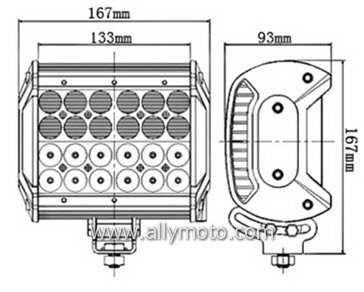 72W LED Light Bar 2040